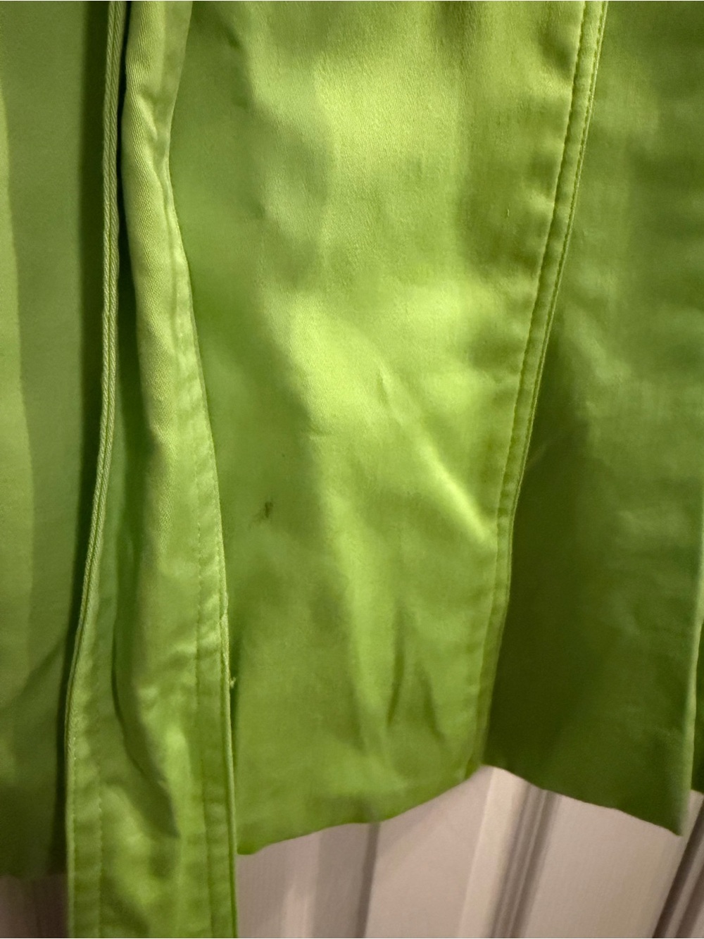 Women’s Lime Green Double-Breasted Trench Coat - Picture 2 of 4